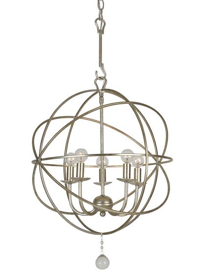 Solaris 5-Light Mini Chandelier in Olde Silver.